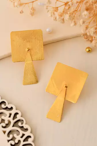 Gold plated  long earrings for women