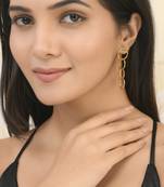 Gold tone long circle earrings