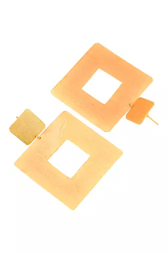Gold tone long earrings for women