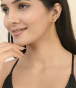 Gold plated long earrings for women