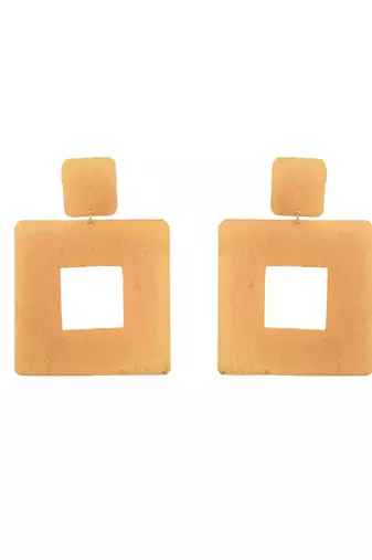 Gold tone long earrings for women