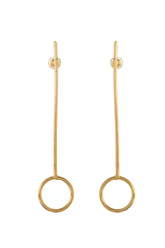 Gold plated long earrings for women