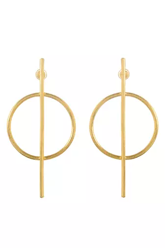 Beautiful gold tone long earrings