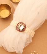 Pearl Choker with Square Kundan Stone Pendant