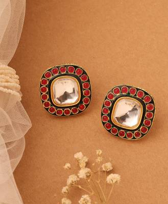 Pearl Choker with Square Kundan Stone Pendant 4