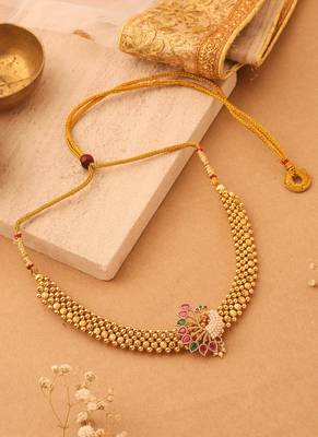 Peacock Grace Gold-Plated Necklace 1