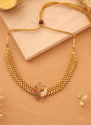 Peacock Grace Gold-Plated Necklace 3