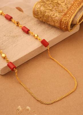 Divine Grace Red Bead & Lakshmi Pendant Necklace 2