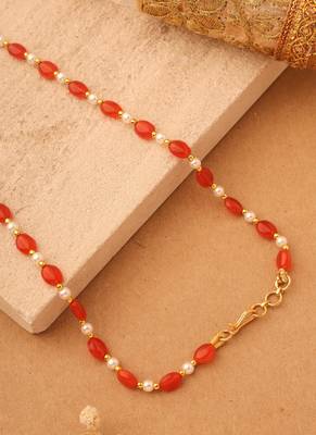 Sunset Radiance Oval Stone & Pearl Necklace 2