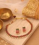Multicolor stone alloy necklace sets