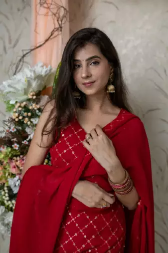 Red Embroidered Punjabi Salwar Suit 