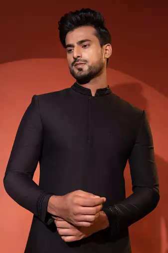 Black achkan set