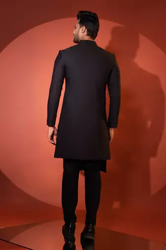 Black achkan set