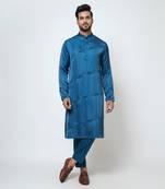 Pacific blue satin kurta pajama