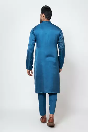 Pacific blue satin kurta pajama