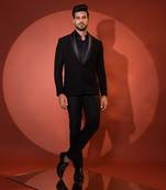 Black embellished blazer set