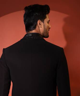 Black embellished blazer set 5