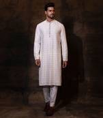 Ivory silk kurta pajama