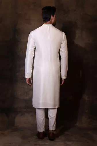 Ivory silk kurta pajama