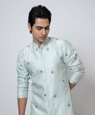 Powder blue kurta pajama 4