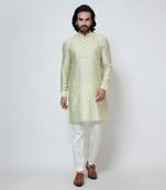 Mint green silk kurta pajama