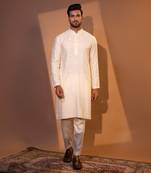 Ivory silk kurta pajama