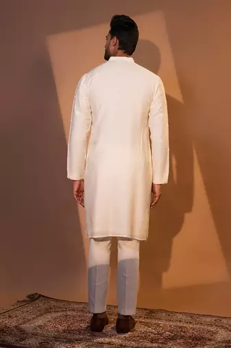 Ivory silk kurta pajama