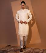 Ivory satin kurta pajama