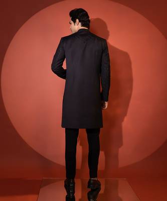 Black suiting achkan set 5