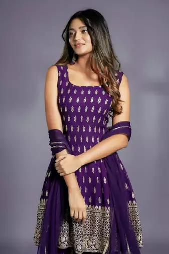 Purple Embroidery ethnic Set 