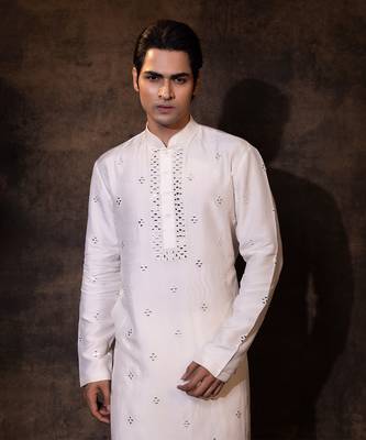 Ivory bam silk kurta pajama 3