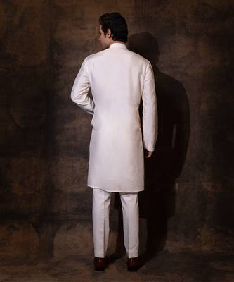 Ivory bam silk kurta pajama 4