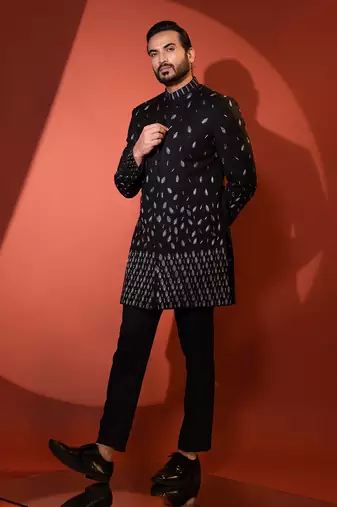 Black achkan set