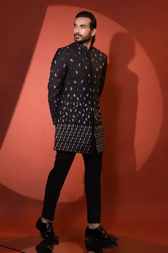 Black achkan set
