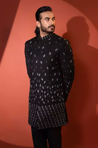 Black achkan set