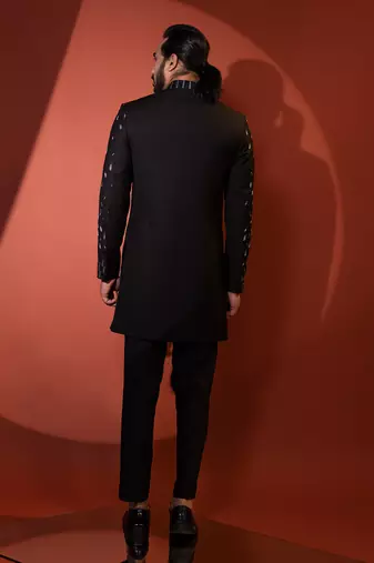 Black achkan set