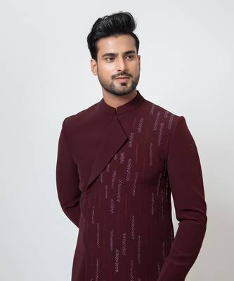 Wine achkan set 4