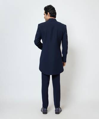 Midnight blue achkan set 5