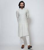 Ice grey silk kurta pajama
