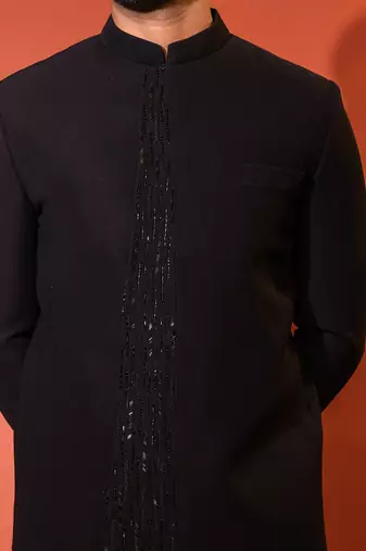 Black bandhgala set