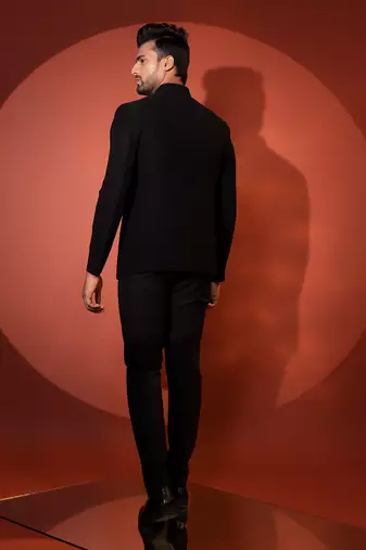 Black bandhgala set