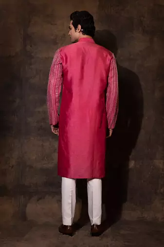 Red silk kurta pajama