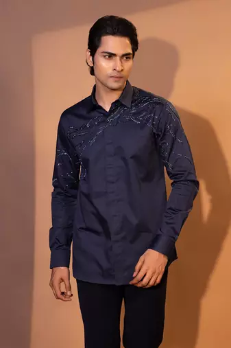 Blue cotton shirt