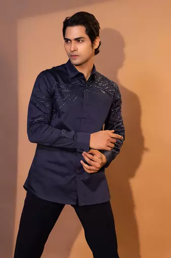 Blue cotton shirt