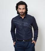 Deep blue cotton shirt