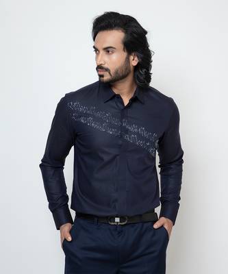 Deep blue cotton shirt 2