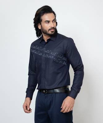 Deep blue cotton shirt 3
