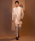 Blush pink nehru jacket set