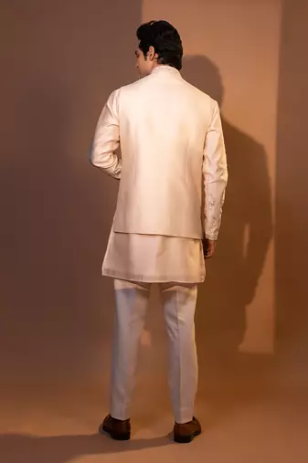 Blush pink nehru jacket set