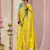 Yellow Weaving Floral Printed Viscose Saree